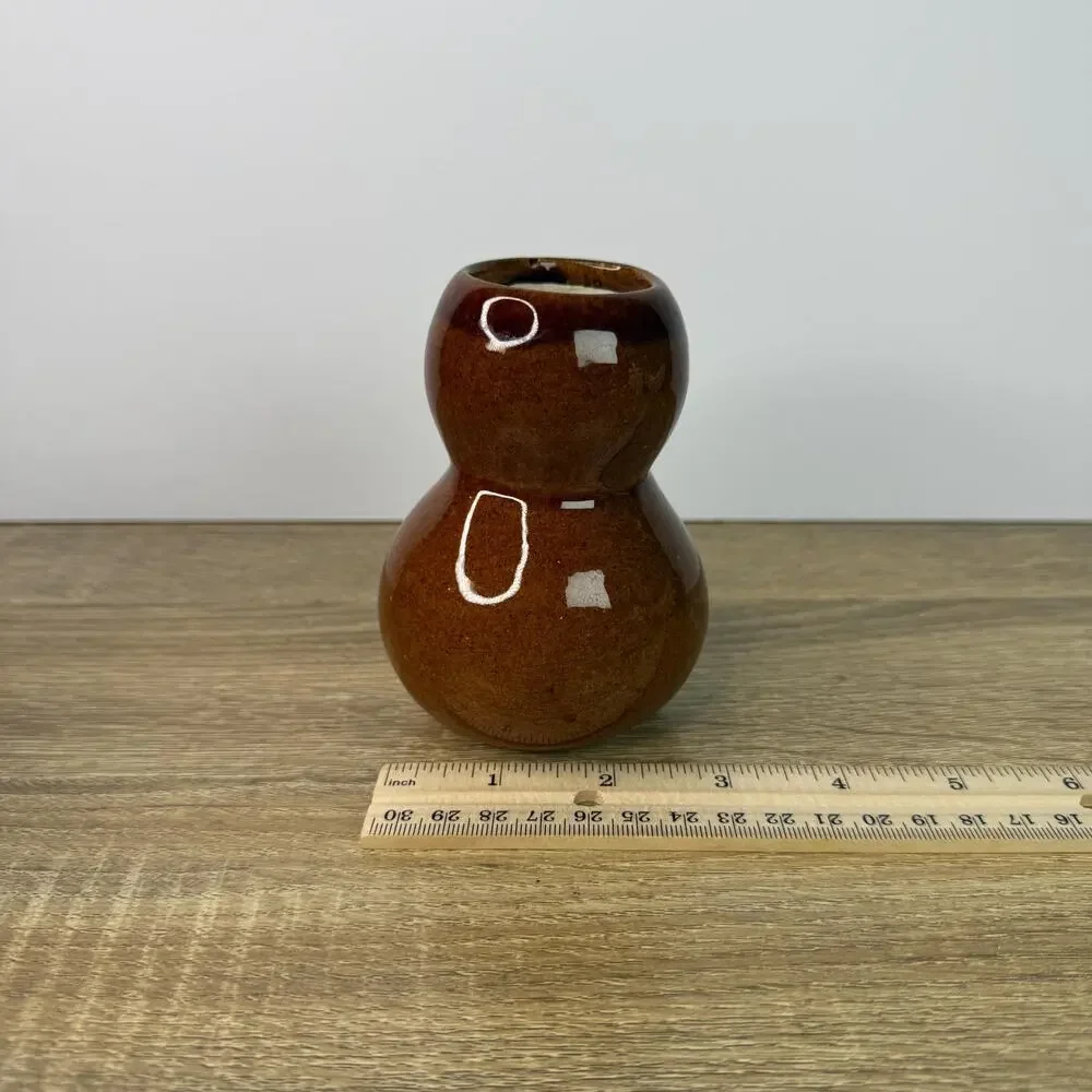 Vintage Hawaiian Ipu Heke Figurine Gourd Drum Bud Vase